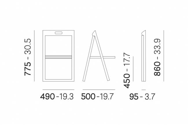 Стул пластиковый складной Enjoy черный 490х500х775 мм