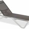 Шезлонг-лежак металлический Wave белый, тортора 1910х715х300 мм