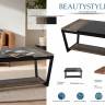 Стол журнальный BeautyStyle 31 дуб крымский состаренный/венге/стекло черное