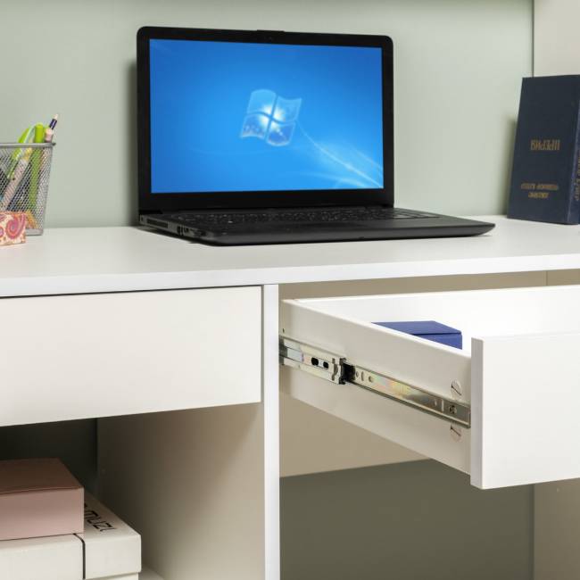 Стол компьютерный Комфорт 12.77F цвет белый шагрень