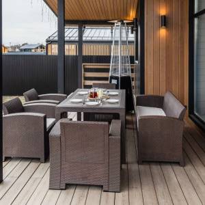 Обеденный комплект LANA LUX DINING L коричневый Обеденный комплект LANA LUX DINING L коричневый