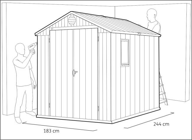 Сарай "Дарвин 6х8" (размеры 183 х 244 см), коричневый