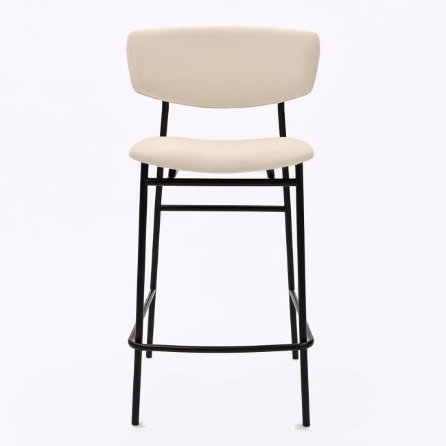 Дизайнерский полубарный стул Marko бежевый, черный металл