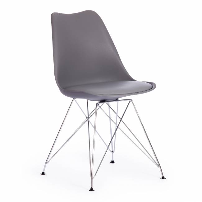 Стул TULIP IRON CHAIR (mod.EC-123) металл/пластик, 54,5*48*83,5см, серый (Комплект из 4 шт.)