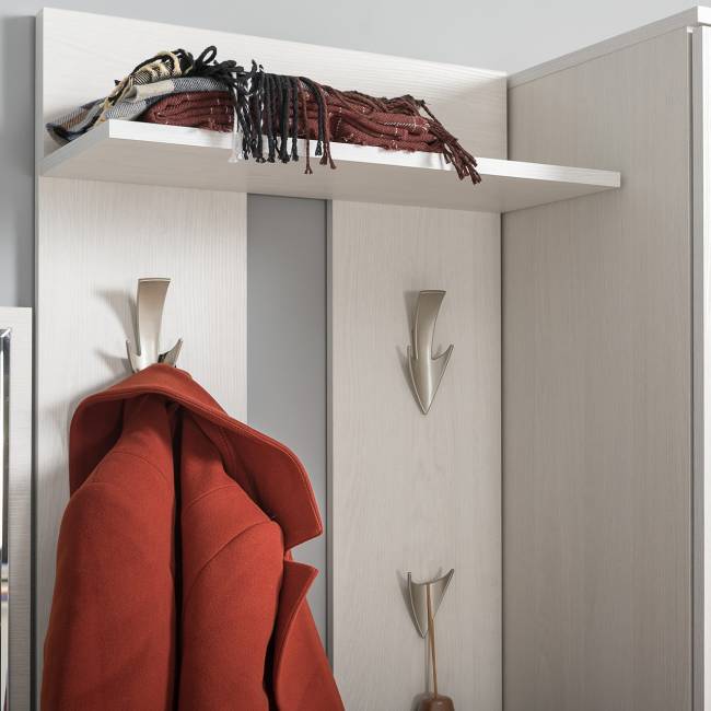 Шкаф комбинированный и обувница с вешалкой для верхней одежды Ника цвет ясень анкор светлый Шкаф комбинированный и обувница с вешалкой для верхней одежды Ника цвет ясень анкор светлый