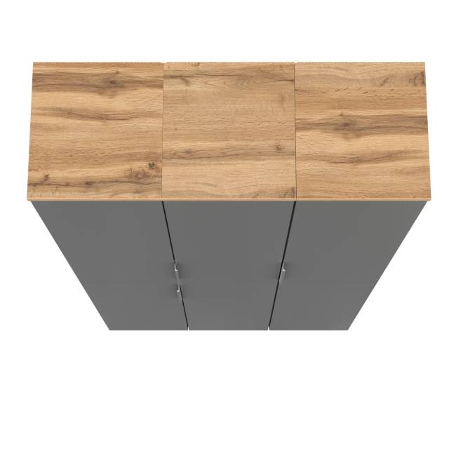 Набор из трёх шкаф-пеналов Октава цвет серый графит/дуб крафт золотой Набор из трёх шкаф-пеналов Октава цвет серый графит/дуб крафт золотой