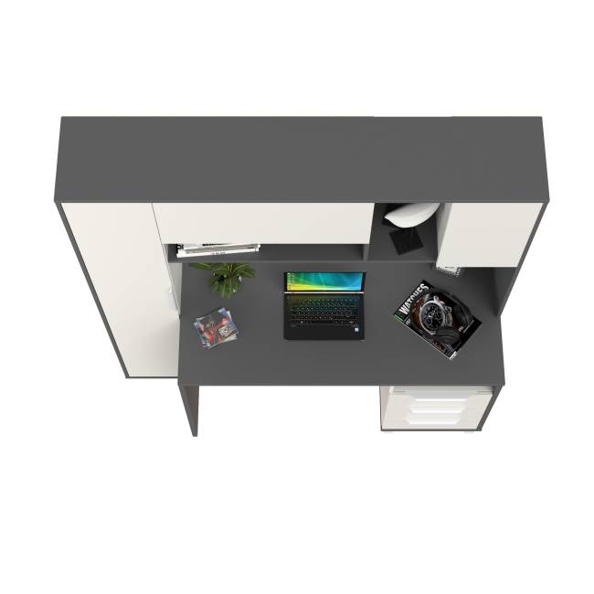 Стол рабочий Комфорт 12.95N цвет тёмно-серый/белый премиум