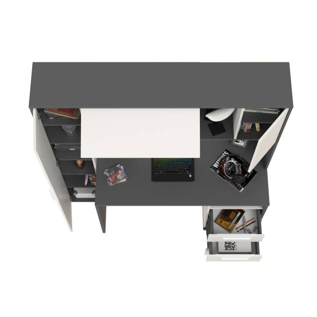 Стол рабочий Комфорт 12.95N цвет тёмно-серый/белый премиум