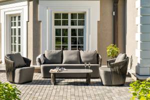 "Флоренция" лаунж-зона из искусственного ротанга, цвет графит