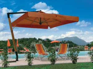 Зонт профессиональный 3х4 м Palladio Braccio имитация ироко, терракотовый 3000х4000 мм