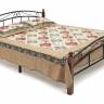 Кровать AT-8077 дерево гевея/металл, 160*200 см (Queen bed), красный дуб/черный красный дуб/черный дерево гевея/металл