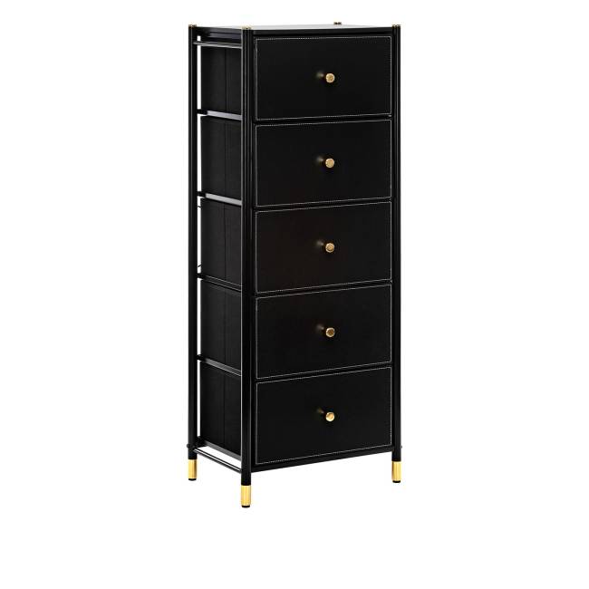 Комод Leset Хайди 5 ящиков Чёрный Чёрный Комод Leset Хайди 5 ящиков Чёрный Чёрный