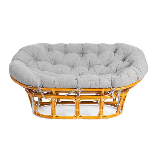 Диван MAMASAN/МАМАСАН 23/02 W /с подушкой/ 169х102х80 см, Pecan (орех), матрац 182х119 см, ткань серо-бежевая 3М 16/2 Pecan (орех)