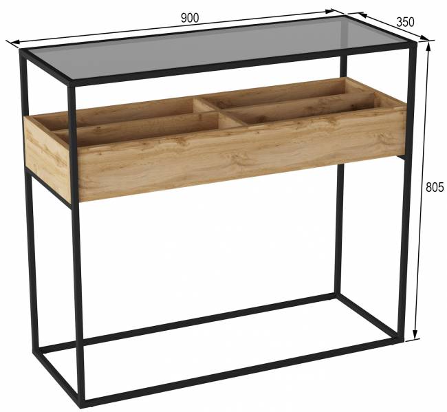 Консоль Калифорния Кассо К01 Дуб вотан