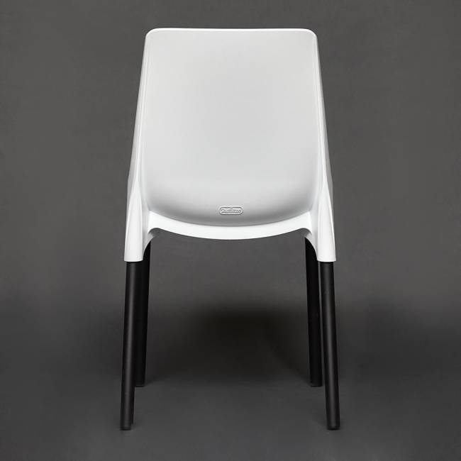 Стул Джениус/Genius (мод. 75) пластик/металл, 46x56x84cм, белый/опоры черные (Комплект из 4 шт.) белый металл/пластик