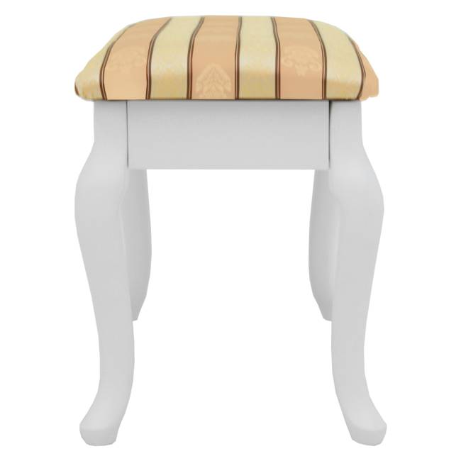 Банкетка Ретро с ящиком белый, ткань полоса бежевый