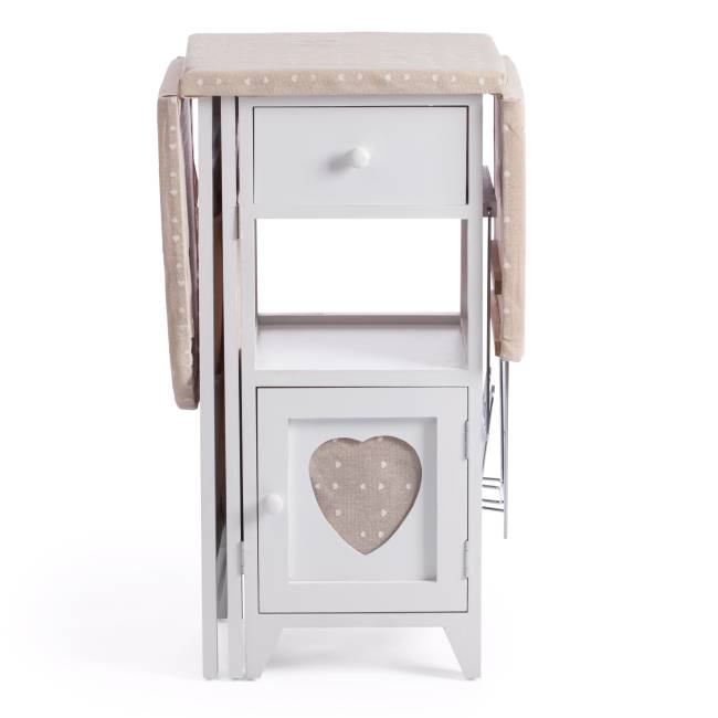 Гладильный комод с 2 ящиками Secret De Maison AMANT  (mod. XD1268) дерево павловния, мдф, 126х30х72см, white (белый) white (белый) дерево павловния, мдф