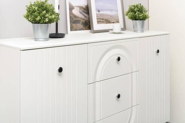 Стенка для гостиной Валенсия № 122 цвет белый шагрень