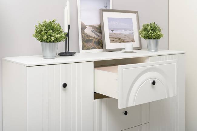 Стенка для гостиной Валенсия № 122 цвет белый шагрень