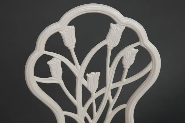 Комплект Secret de Maison Waltz of Flowers/Вальс Цветов (стол+2 стула) алюминиевый сплав, D60/H67, 52х40х89см, античный белый butter white алюминиевый сплав