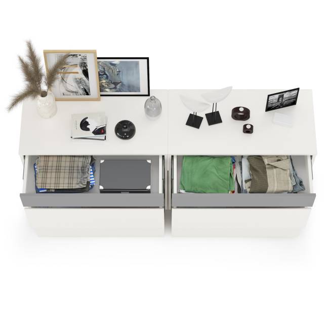 Два комода Торонто цвет белый шагрень/стальной серый Два комода Торонто цвет белый шагрень/стальной серый