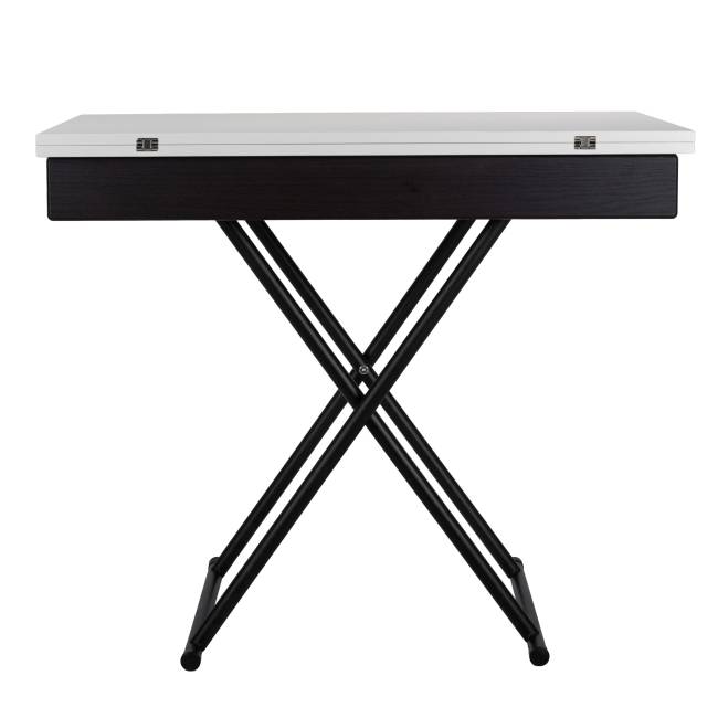 Стол-трансформер Лерон белый/черный