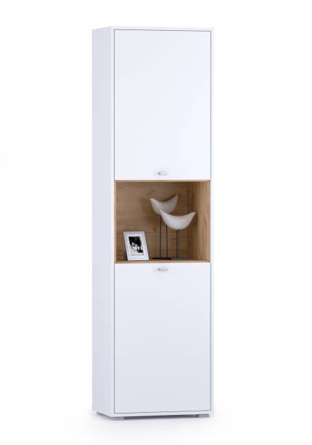 Пенал для гостиной Бэль цвет дуб крафт золотой/белый премиум