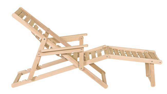 Шезлонг с подлокотниками Чивас, Натуральное дерево Шезлонг с подлокотниками Чивас, Натуральное дерево