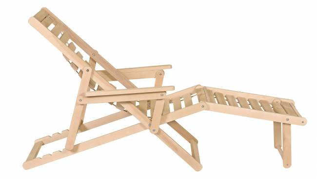 Шезлонг с подлокотниками Чивас, Натуральное дерево Шезлонг с подлокотниками Чивас, Натуральное дерево