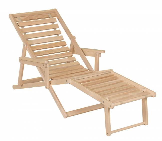 Шезлонг с подлокотниками Чивас, Натуральное дерево Шезлонг с подлокотниками Чивас, Натуральное дерево