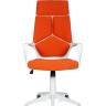 Кресло офисное / Айкью / IQ / белый пластик / оранжевая ткань