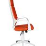 Кресло офисное / Айкью / IQ / белый пластик / оранжевая ткань