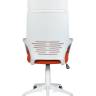 Кресло офисное / Айкью / IQ / белый пластик / оранжевая ткань