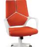 Кресло офисное / Айкью / IQ / белый пластик / оранжевая ткань
