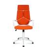 Кресло офисное / Айкью / IQ / белый пластик / оранжевая ткань