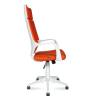 Кресло офисное / Айкью / IQ / белый пластик / оранжевая ткань
