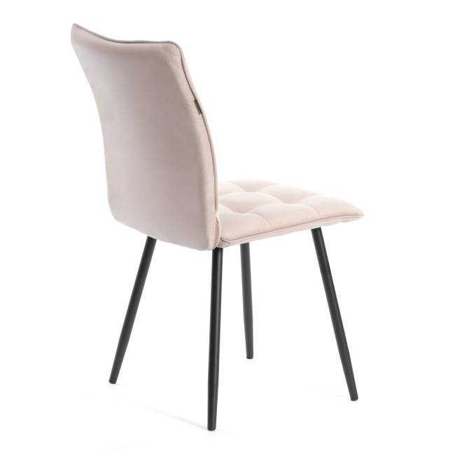 Комплект кресло+стул Bari/Бари LT, велюр, бежевый/черный, 7 бежевый/черный флок