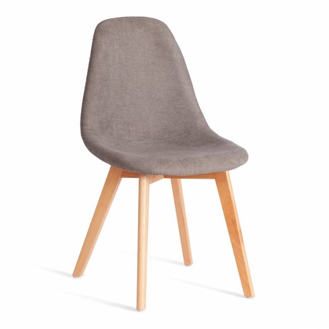 Стул CINDY SOFT (mod. C1021F1-1) / 1 шт. в упаковке фактурный велюр/дерево бук, 55 х 48 х 83 см, Серый LY1701-26 / натуральный серый