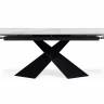 Стол стеклянный Хасселвуд 160(220)х90х77 белый мрамор / черный