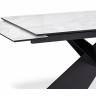 Стол стеклянный Хасселвуд 160(220)х90х77 белый мрамор / черный