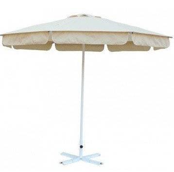 Зонт Митек D2,5 м круглый с воланом, алюминий, с подставкой