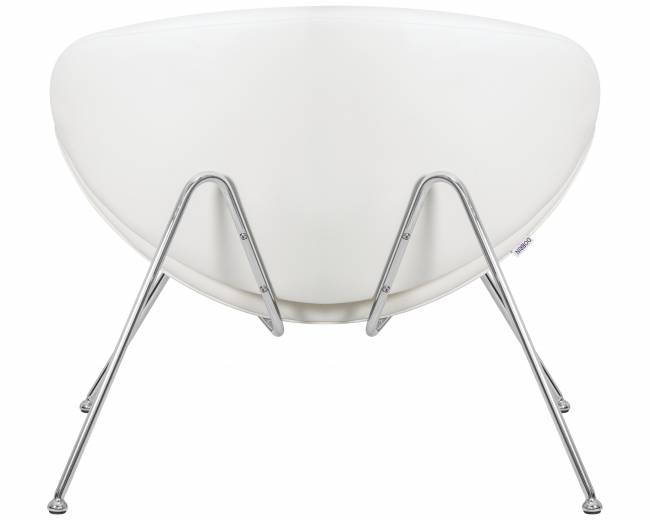 Кресло дизайнерское DOBRIN EMILY, белый винил YP17, хромированная сталь