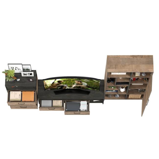 Стенка для гостиной Трувор № 80 цвет дуб гранж песочный/интра Стенка для гостиной Трувор № 80 цвет дуб гранж песочный/интра