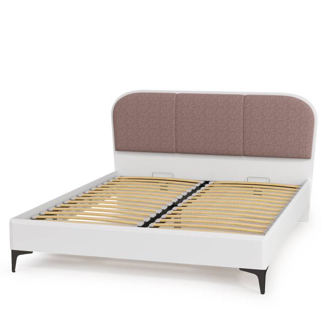 Кровать с мякгой спинкой Валенсия 11.36.02 цвет белый шагрень