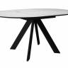 Стол DikLine SKC90 d900 Керамика Белый мрамор/подстолье черное/опоры черные