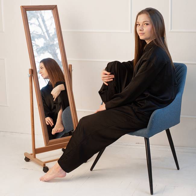 Зеркало напольное BeautyStyle 27 светло-коричневый  135 см х 42,5 см