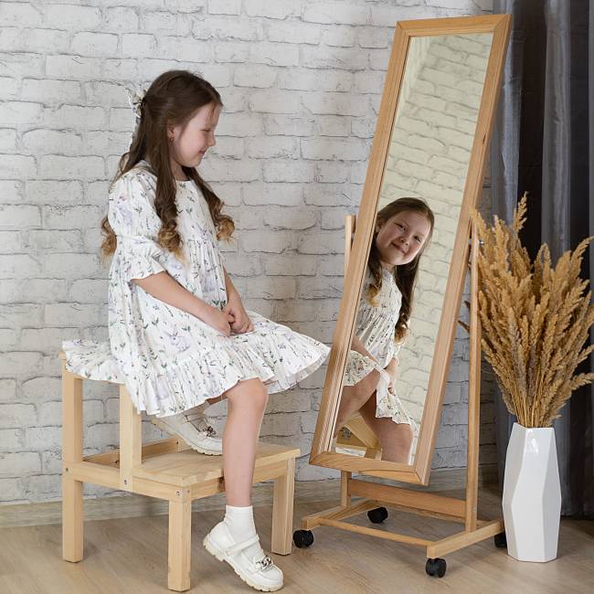 Зеркало напольное BeautyStyle 27 светло-коричневый  135 см х 42,5 см