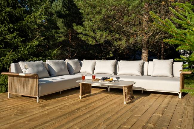 "Мальдивы" трансформирующаяся лаунж-зона из искусственного ротанга, цвет соломенный "Мальдивы" трансформирующаяся лаунж-зона из искусственного ротанга, цвет соломенный