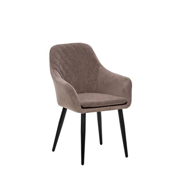 Стул с подлокотниками Leset Слим, каркас Черный, велюр Латте Латте Черный