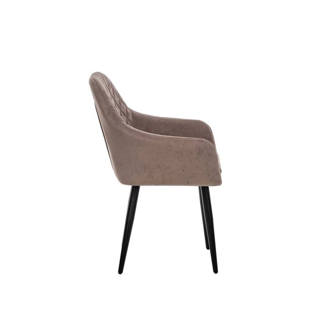 Стул с подлокотниками Leset Слим, каркас Черный, велюр Латте Латте Черный